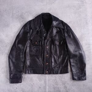 Vintage Leather Jacket Motorcycle Style Unisex